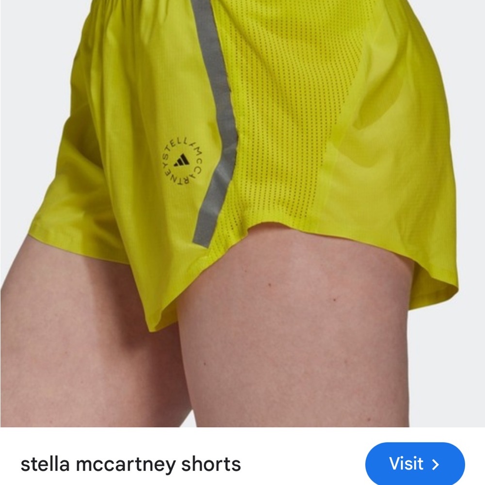 Adidas by Stella McCartney women's Yellow Shorts - Picture 2 of 5